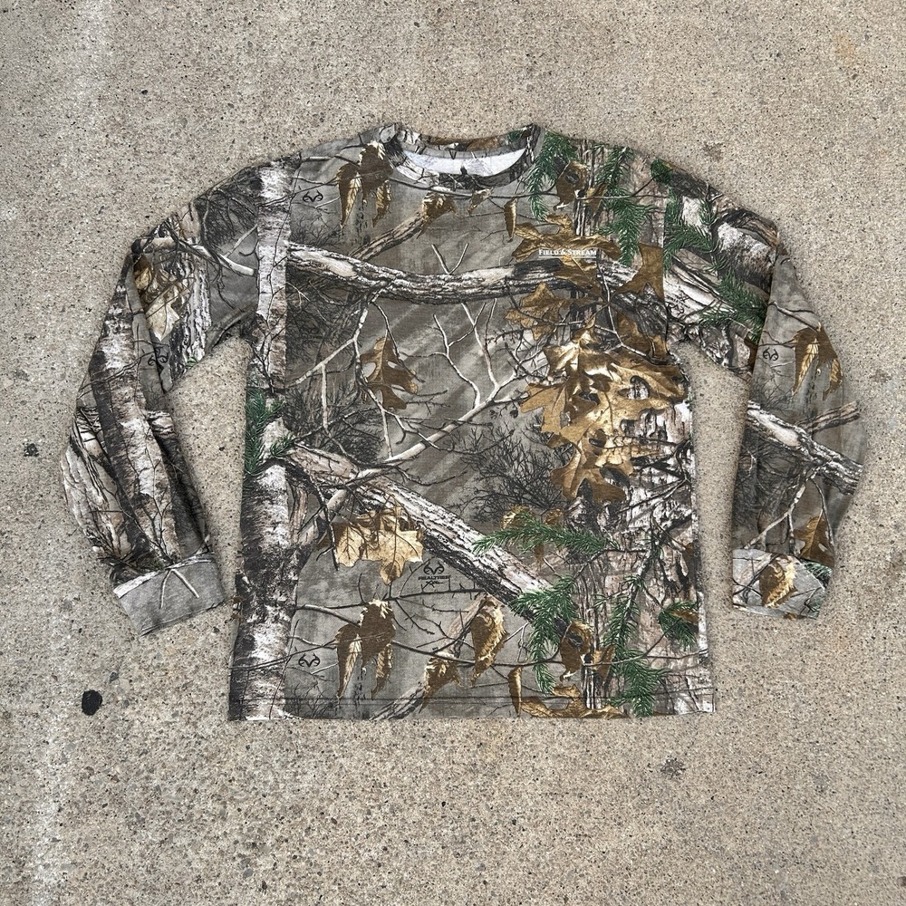 Vintage Realtree Field and Stream Country Camo Camoflauge Shirt Long Sleeve Sz L